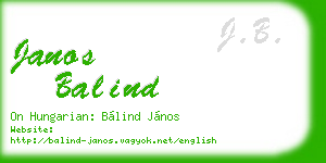 janos balind business card